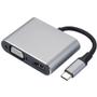 Imagem de Adaptador usb-c a 4k, compatível com vga, usb, hdmi