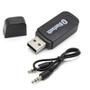 Imagem de Adaptador Usb Receptor De Áudio Bluetooth Para Som Automotivo e Residencial P2 - preto cabo