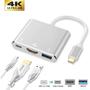 Imagem de Adaptador Usb Tipo C Para Hdmi 4K USB 3.0 PD Compatível com Mac Thunderbolt 3 DEX Android OTG