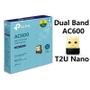 Imagem de Adaptador Wireless TP-Link Archer T2U Nano Wireless USB AC600 Dual Band - Preto