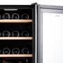 Imagem de Adega Climatizada 24 Garrafas EOS Premium com Porta de Vidro e Inox Prateleira de Madeira com Compressor EAC24IM 110V