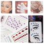 Imagem de Adesivo Autocolante para Olhos Unha Cabelo e Rosto Face Jewels Carnaval e Festas - 3 Cartelas Sortidas