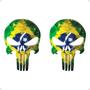 Imagem de Adesivo Caveira Punisher Justiceiro Bandeira Brasil Resinado