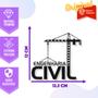 Imagem de Adesivo de Carro Engenheiro Civil Profissão Engenharia Civil - Cor Branco
