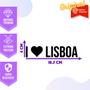 Imagem de Adesivo de Carro Eu Amo Lisboa - I Love Lisboa - Cor Azul