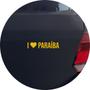 Imagem de Adesivo de Carro Eu amo Paraíba - I Love Paraíba - Cor Dourado