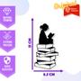 Imagem de Adesivo de Carro Menina Lendo - Amor por Leitura - Cor Rosa Claro