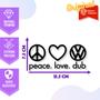 Imagem de Adesivo de Carro Peace Love Dub Volkswagen - Cor Azul