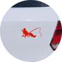 Imagem de Adesivo de Carro Pescador Sentado Dormindo - Cor Vermelho