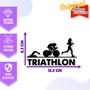 Imagem de Adesivo de Carro Triathlon Esporte Feminino - Cor Laranja