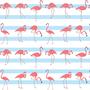 Imagem de Adesivo De Parede Animais Flamingo Rosado Fundo Listrado 310x58cm