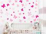 Imagem de adesivo de parede borboletas rosa bebê e pink