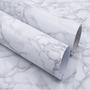 Imagem de Adesivo De Parede De Vínil Mármore Carrara Brilhante 3mx61cm Para Cozinha Banheiro