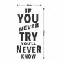 Imagem de Adesivo De Parede Decorativo Decal Frase If You Never Try