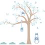 Imagem de Adesivo de Parede Infantil Árvore Coruja Baby Azul