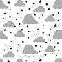 Imagem de Adesivo de Parede Infantil Nuvens e Estrelinhas no Fundo Branco 310x58cm