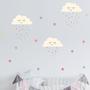 Imagem de Adesivo de Parede Infantil Nuvens Estrelas e Gotas