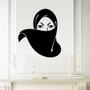 Imagem de Adesivo de parede Islamic Arabic Beauty Girl Black PVC 42x48cm