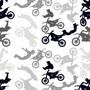 Imagem de Adesivo de Parede Motocross Freestyle preto e Branco 310x58cm