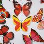 Imagem de  Adesivo de parede PVC 3D magnético borboleta vermelha