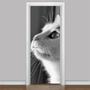 Imagem de Adesivo De Porta Animais Gato Fazendo Pose - 215X90Cm