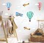 Imagem de Adesivo decorativo balão mágico avião nuvens menino piloto