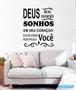 Imagem de Adesivo Decorativo de Parede Frase Deus Sonho Sala Quarto