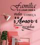 Imagem de Adesivo Decorativo de Parede Frase Família e o Amor