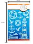 Imagem de Adesivo Decorativo Para Box De Banheiro Vidro Janela Espelho Papel de Parede Desenho Farol Ancora Boia Salva Vidas