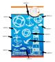 Imagem de Adesivo Decorativo Para Box De Banheiro Vidro Janela Espelho Papel de Parede Desenho Farol Ancora Boia Salva Vidas