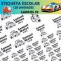 Imagem de Adesivo Etiqueta Escolar Personalizado Vinil Carros 129UN