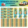 Imagem de Adesivo Etiqueta Escolar Personalizado Vinil Carros 50UN