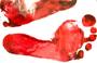 Imagem de Adesivo Halloween Pés de sangue com rastro cartela Terror