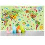 Imagem de Adesivo Infantil Mapa Mundi Papel De Parede 2m² Colorido M08