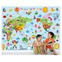 Imagem de Adesivo Infantil Mapa Mundi Zoo Gigante Papel De Parede M15