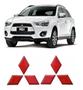 Imagem de Adesivo Logo Mitsubishi Resinado Vermelho Refletivo Asx