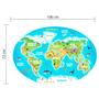 Imagem de Adesivo Mapa Mundi Infantil para Quarto 106x72cm