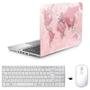 Imagem de Adesivo Notebook 15,6" Mapa Rosa Teclado Mouse Branco