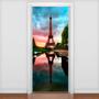 Imagem de Adesivo Para Porta Paisagem Torre Eiffel Entardecer-93X210Cm