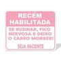 Imagem de Adesivo Recem Habilitada Novata Carteira Motorista Cor Rosa