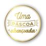 Imagem de Adesivo "Uma Páscoa abençoada" - Ref.2143 - Hot Stamping - Dourado - 50 unidades - Stickr - Rizzo