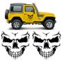 Imagem de Adesivos Caveira Skull Lateral Carro Personalizado Preto Par