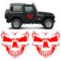 Imagem de Adesivos Caveira Skull Lateral Carro Personalizado Vermelho