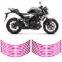 Imagem de Adesivos Frisos Roda Moto Yamaha Mt-03 Filete Rosa Refletivo