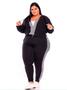 Imagem de Agasalho Feminino Plus Size Preto e Branco