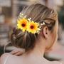 Imagem de Alfinetes de cabelo BETITETO Sunflower Bridal Alloy Tecido P