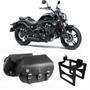 Imagem de Alforge Bolsa Mala Lateral 64 Litros + Afastador Suporte Kawasaki Vulcan 650 Par 