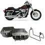 Imagem de Alforge Bolsa Mala Lateral 80 Litros + Afastador Suporte Harley Davidson Dyna Par