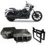 Imagem de Alforge Bolsa Mala Lateral 80 Litros + Afastador Suporte Kawasaki Vulcan 900 Par