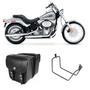 Imagem de Alforge Mala Bolsa Lateral 44 Litros Quadrado + Afastador Suporte Harley Davidson Softail Std Fx Par